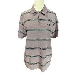 Oakley Golf Polo Mens Size XL Black And White Striped Cotton Stretch Shirt EUC
